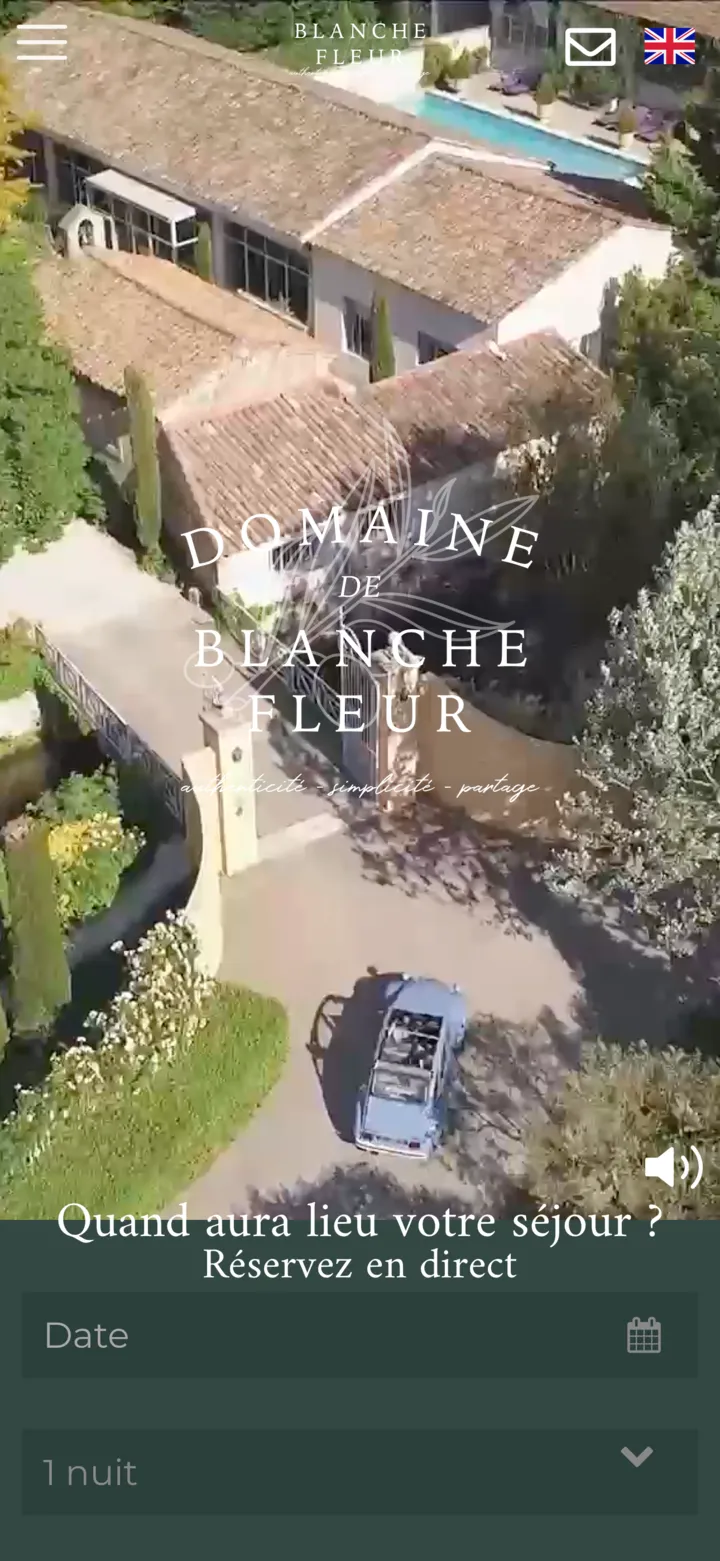 Le site du Domaine de Blanchefleur sur téléphone